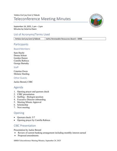 25-09-24 SRRB Teleconference Minutes