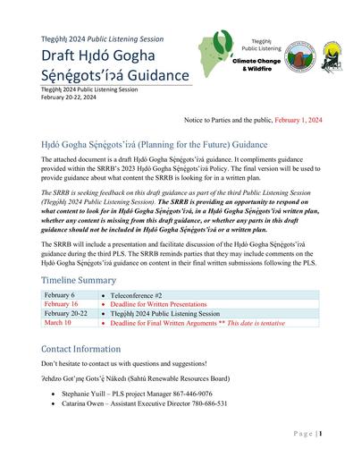 24-02-01 Tłegǫ́hłı̨ 2024 PLS Notice - PFF Guidance